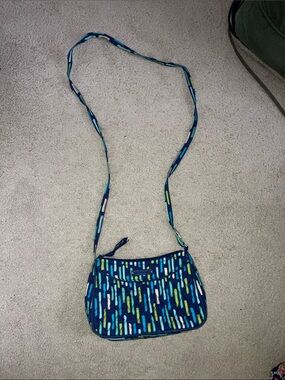 Vera Bradley Blue Green White Patterned Crossbody Bag